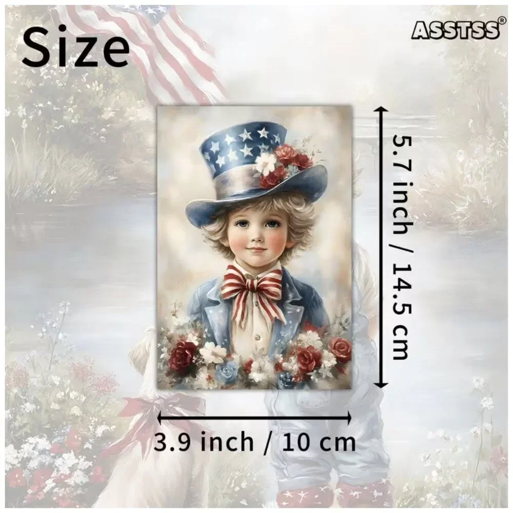 NWT 20pc Vintage Patriotic Scrapbook Paper 4th of July Junk Journal Art Crafts
